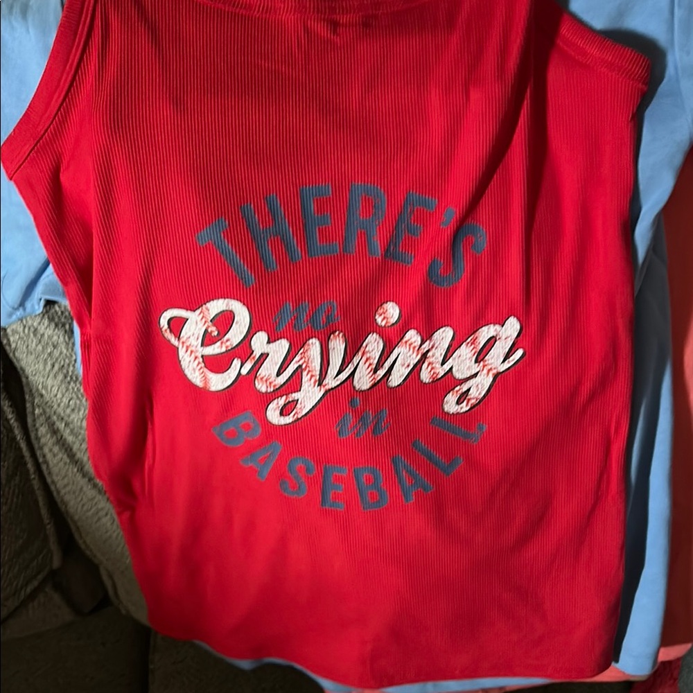 Red Baseball Themed Tank Top